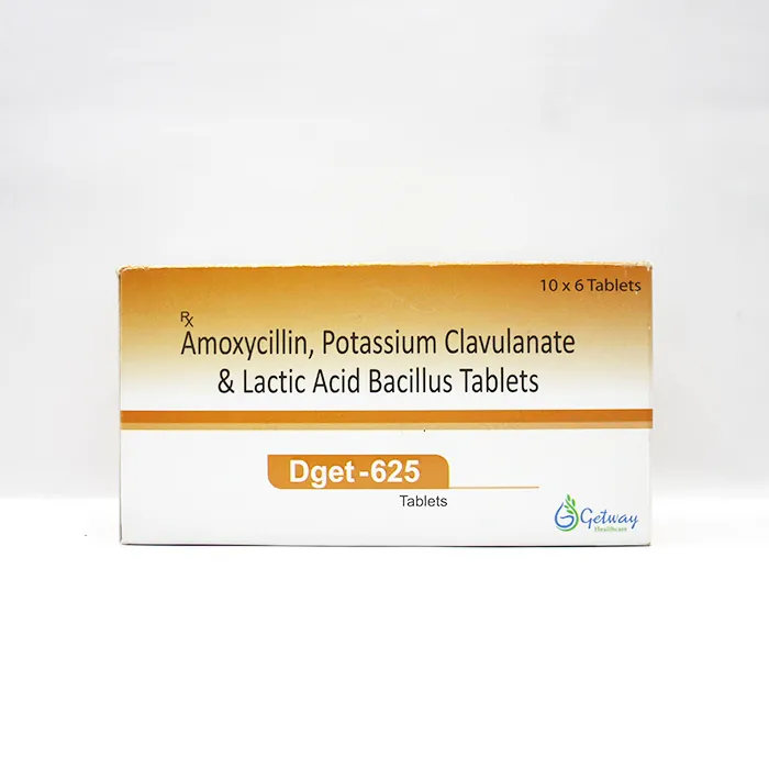 Dget-625 | Amoxycillin, potassium Clavulanate & Lactic Acid Bacillus Tablets | by Getway healthcare