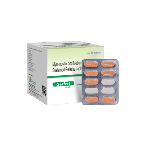 Getfert | TAB Myo-Inositol 600mg + METFORMIN Hcl 500mg (SR) ( Bilayered ) | by Getway healthcare