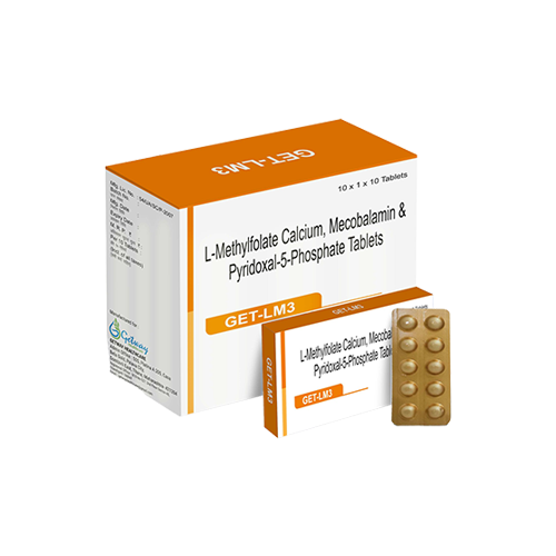 Get-LM3 | Tablets L Methylfolate Calcium 5 mg + Pyridoxal-5 Phosphate 3 mg + Methylcobalamin 1500 mcg Tablets | by Getway healthcare