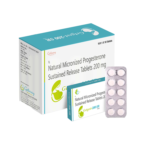 Getgest-200 SR | Natural Micronized Progesterone 200mg (Sustained Release) | by Getway healthcare